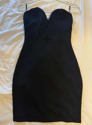 Strapless Black Mini Dress thumbnail 1