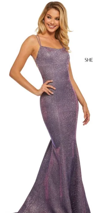 Sherri Hill Purple Glittery Prom Dress! thumbnail 1