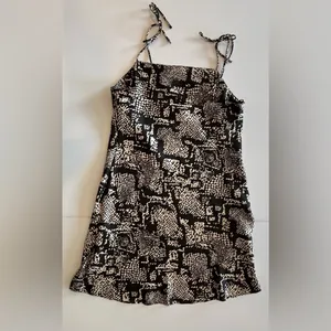 ZARA Black and Cream Printed Mini Slip Dress NWT Size‎ M thumbnail 14