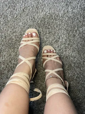 Lulus Nude Strappy Wraparound Heels – Size 7.5 thumbnail 2