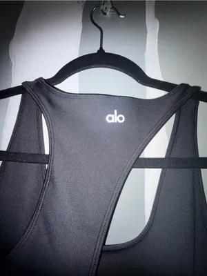 Alo Yoga Sleek Black Asymmetrical back One-Piece Bodysuit thumbnail 4