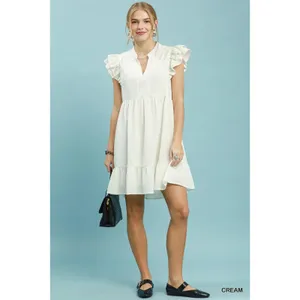 Umgee Ruffle Sleeve Babydoll Dress - Large thumbnail 5