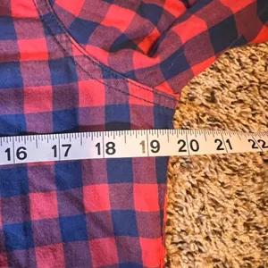 Abercrombie & Fitch Flannel Shirt Plaid‎ Button Down Long Sleeve Red Blue S thumbnail 3