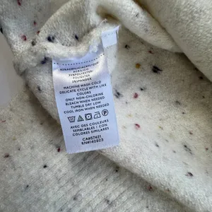 LOFT Mock Neck Flecked Confetti Sweater Womens Large Cream Cozy Pullover NWT thumbnail 9
