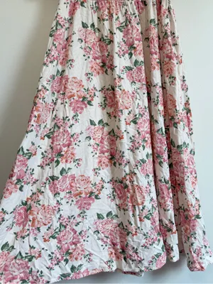 Altar'd State Floral Midi Dress Size Large Pink Wedding Cameron Linen thumbnail 8
