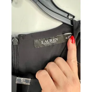 Lauren Ralph Lauren Black Short Sleeve Metal Plaque Keyhole Crew Neck Dress 16 thumbnail 10