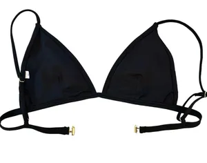 Cupshe Black Bralette Top High Rise Cheeky Bottoms with Gold Grommet detail M thumbnail 4