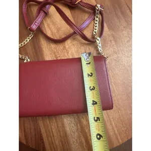 Stella & Max Red Leather Crossbody, Clutch, Wallet Purse Removable Strap thumbnail 12