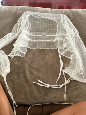 White polyester cardigan see through thumbnail 2