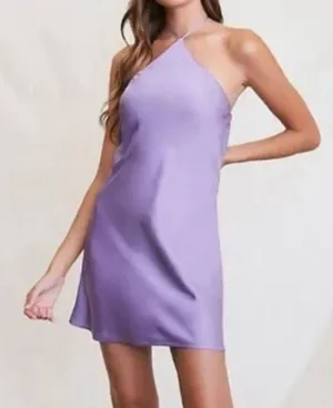 Purple Silk Halter Neck Slip Style Mini Dress Only Worn Once! PLEASE READ DESCRIPTION!!!! thumbnail 5