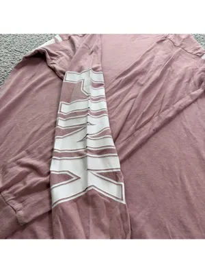 Victoria’s Secret PINK Long Sleeve Shirt Womens M Pink Stripe Logo Pocket Tee thumbnail 9