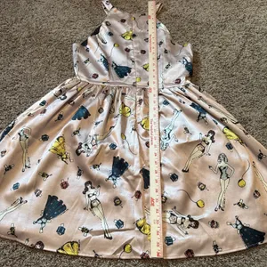 Unique Vintage Smak Parlour Pink Retro Paper Doll Halter Neck Dress Size Large thumbnail 8