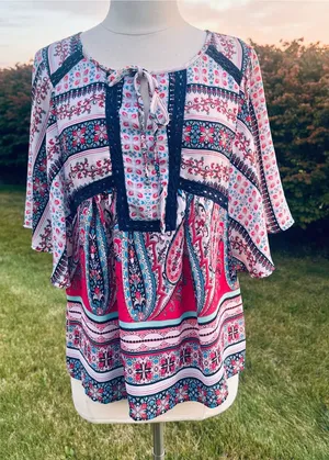 Fig & Flower Anthropologie Boho Peasant Blouse thumbnail 1