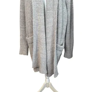 Barefoot Dreams Cozy Chic‎ Cali Cardi Longline Knit Cardigan Lounge Small Gray thumbnail 5