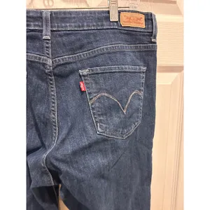 Levis Mid Rise Skinny Jeans Womens 16 Short Dark Wash Blue Denim Stretch thumbnail 5