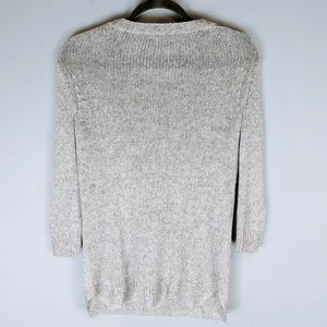 J. Crew Womens 3/4 Sleeve Knit Tunic Sweater Size XS Cream‎ Minimalist Neutral thumbnail 3
