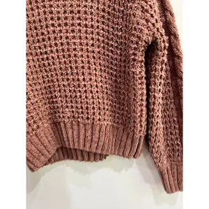 Altar'd State Chenille Open Knit Sweater‎ Brown Cozy Boho Size M NWT thumbnail 6