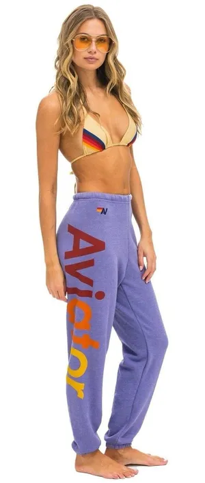 Aviator Nation Logo 2 Sweatpants Lavendar Purple XS Flawed thumbnail 1