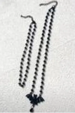 Black bat necklace with beaded details - gothic style #gothic #witchy #emo thumbnail 5