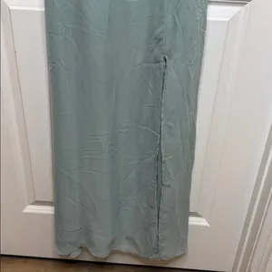 Birdy Grey Sage Amy wide scoop neck spaghetti strap sage green dress sz XS thumbnail 5