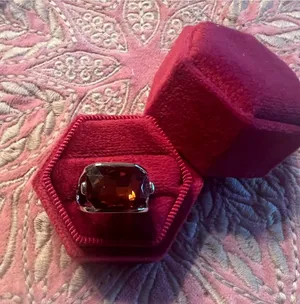 Women’s Luxury Collection Titanium Steel Silver Gemstone Ring Size 6 NWT thumbnail 1