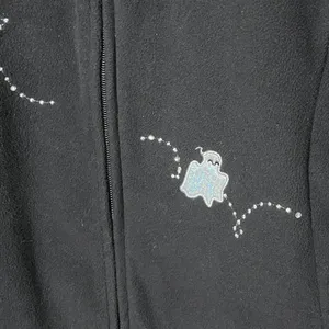Holiday Editions Womens Black‎ Fleece Ghost Trick or Treat Vest Size S thumbnail 3