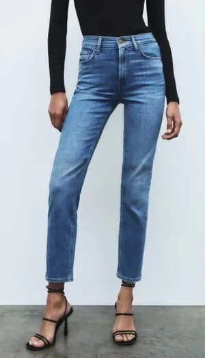 Zara The Slim Cropped‎ Jeans Size 10 thumbnail 1