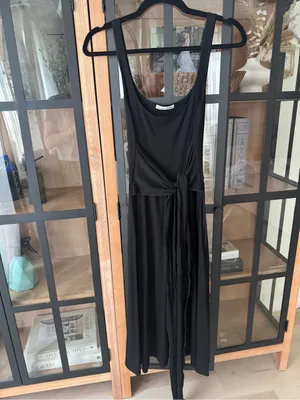 Reformation August Midi Dress tie front adjustable scoop round neck tencel wrap thumbnail 8