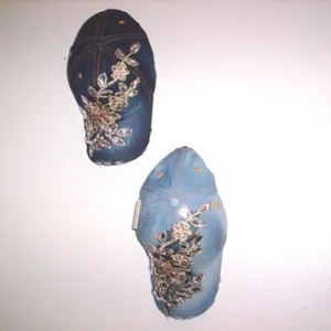 ASHLEY 26 INT Cotton Floral Crystal Accent Thule Needle Denim Statement Ball Cap thumbnail 4