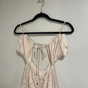 Indikah Womens Sexy Cream Lace Cut Out Tiered Midi Dress Flowy Size XS/Small thumbnail 7