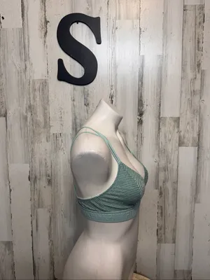 Victoria's Secret PINK Mint Green Glitter Metallic Bralette Womens S Bra Top thumbnail 2