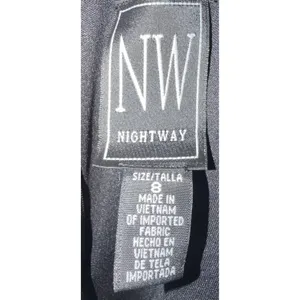 Nightway Black Off Shoulder Evening Gown Size 8 Tall Formal Dress Front Slit thumbnail 5