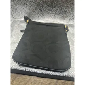 Coach Black Signature Jacquard Small Crossbody Bag Messenger‎ Front Zip Pocket thumbnail 6