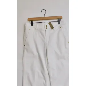 NWT!! J. CREW Slim Wide Jeans Stacked Buttons Solid White Size 30 Petite 30P thumbnail 3