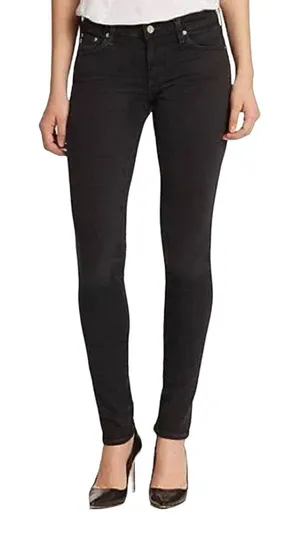 Adriano Goldschmied Silk Cigarette Skinny Black‎ Cropped Jeans Size 25R thumbnail 1