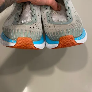 Hoka One One Women's Clifton 5 Grey and Yellow Running Shoes - 9 thumbnail 10