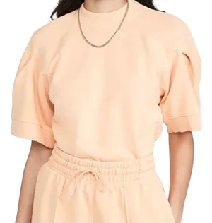 AGOLDE Sweatshirt Women XS Orange Sherbert The Round‎ Shoulder Athleisure NWT thumbnail 1