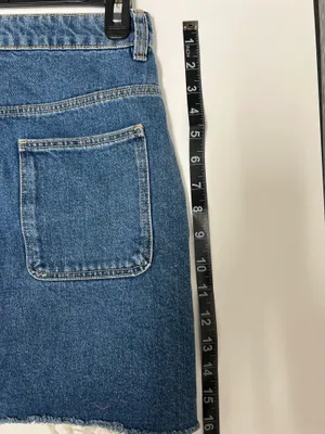 Zara Button-Front Blue Denim Mini Skirt thumbnail 4