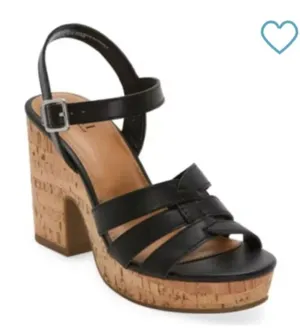 a.n.a‎ Billie Heeled Sandals Open Toe Strap Black Size 9.5M Cute Shoes JCPenney thumbnail 1