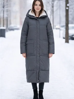 Mango Basics Long Hooded Puffer Coat Olive Green Sherpa Lined Quilted Jacket M thumbnail 2