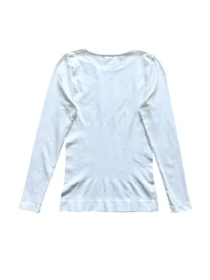 🔃White Long Sleeve Compression Shirt White Size M thumbnail 3
