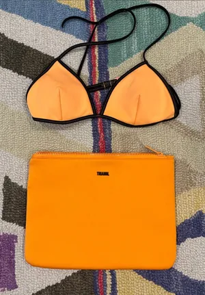 Orange Triangl Bikini Top and Bag FLAW thumbnail 1