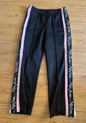 Marc Jacobs "The Track Pant" Retro Black pink white Web Logo Stripe size 10 thumbnail 1
