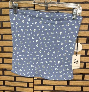 Sincerely Jules Blue Floral Strapless Reversible Top Size Medium Size L thumbnail 1