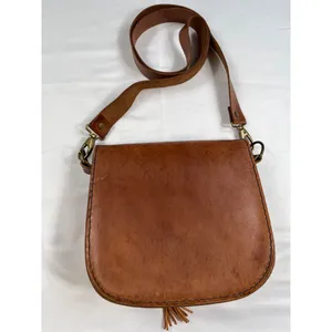 Vintage Brown Leather Crossbody Bag SKU 7538 thumbnail 2