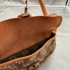 Dooney & Bourke Monogram Satchel Hand Bag Purse Womens Brown Tan Vintage K802423 thumbnail 13