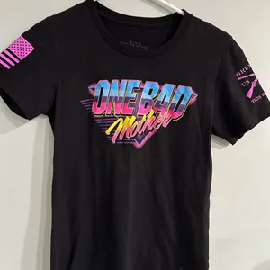 Grunt Style Black Retro Graphic Short Sleeve Tee marked M but fitted like XS thumbnail 1