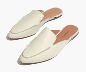 Madewell The Frances Skimmer Mules Leather Slides Beige Size 6 thumbnail 1