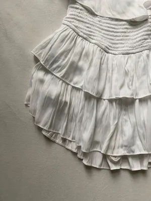 White ruffle preppy mini dress thumbnail 4