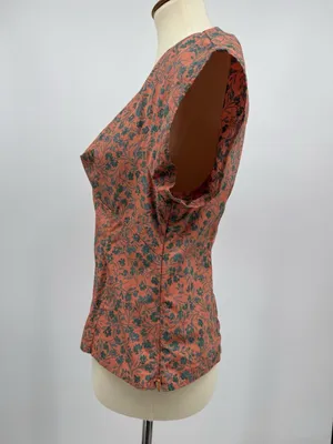 Madewell Amari Twist Top Floral Sunset Haze Cotton Poplin Retro Cottagecore 10 thumbnail 4